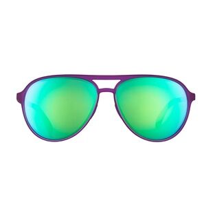 Goodr Purple Aviator Sunglasses with Green Lenses